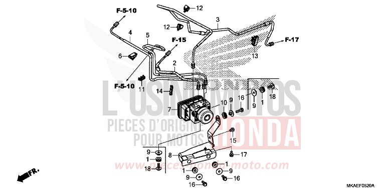MODULATEUR ABS de Integra 750 MAT MAJESTIC SILVER METALLIC (NHB70) 2016
